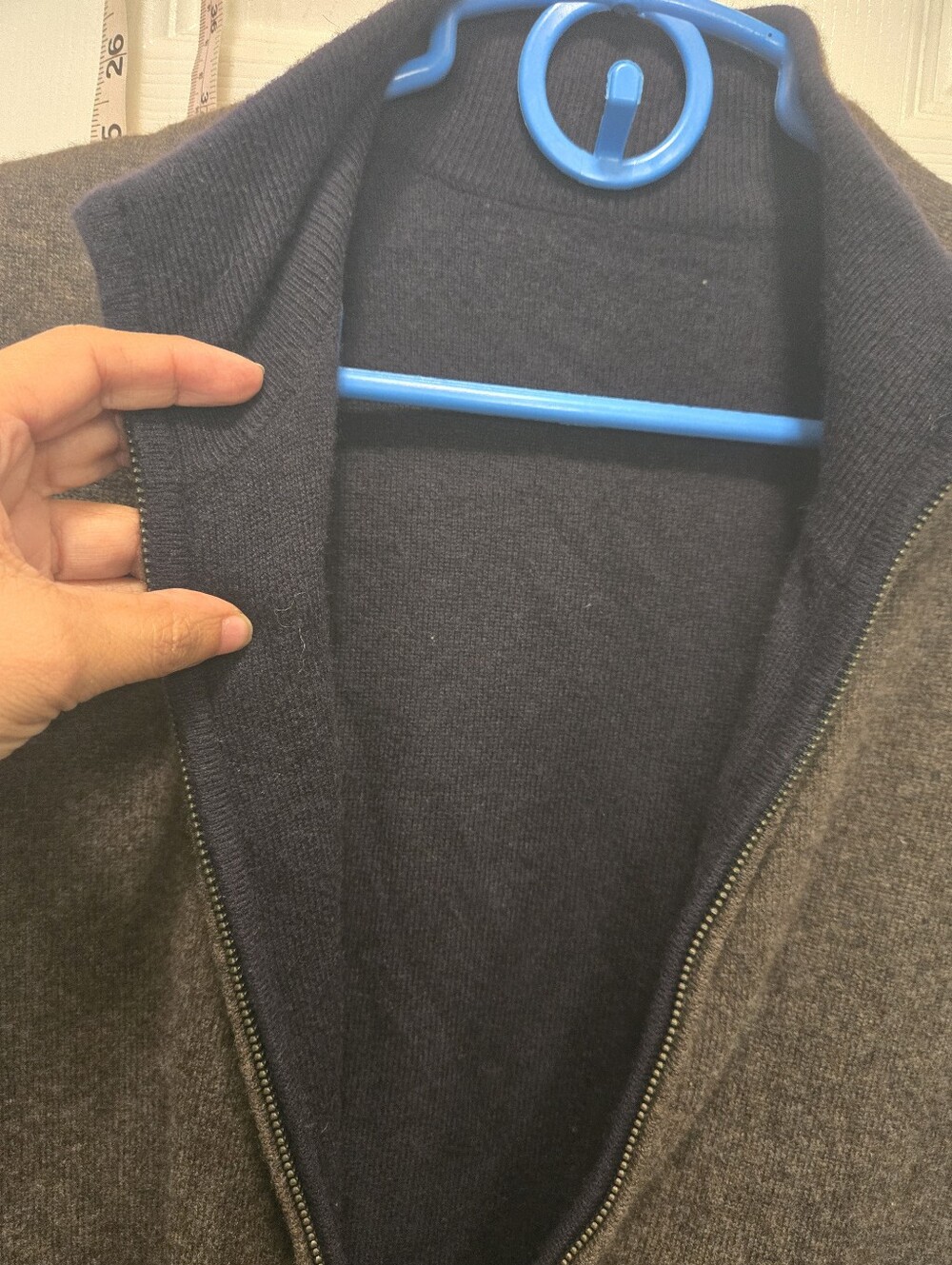 Cashmere Reversiblee Full-Zip Wool Vest Brown/blue Size M? - Picture 3 of 6